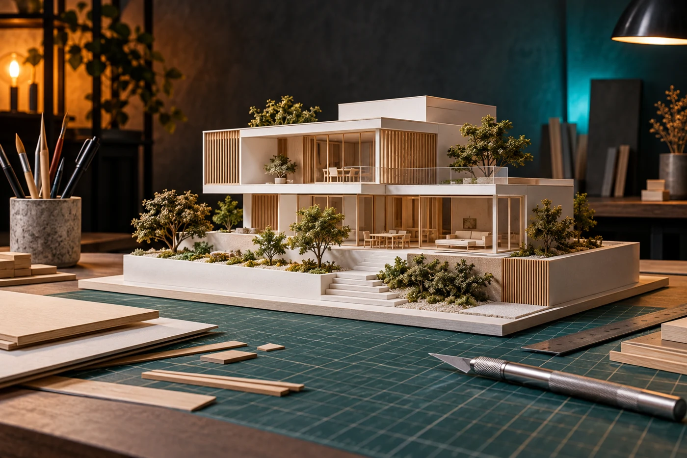 Mimari maket ve model malzemeleri — temsili görsel
